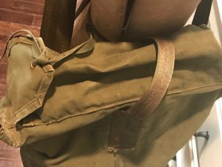 Vintage US Army Military Green Canvas Survival Kit Hot Climate Zip Bag Purse 5
