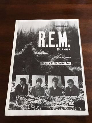 1983 Vintage 8x11 Print Ad For The Album Release Of R.  E.  M.  Murmur Rem Irs Record