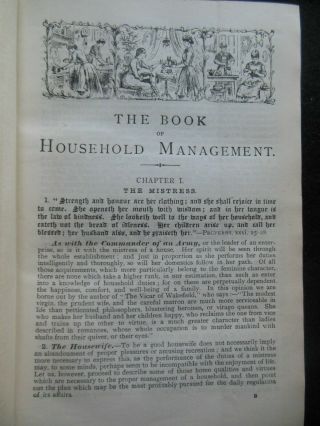 ISABELLA BEETON; The Book of Household Management (1895) Victorian Cooking/Cook 6