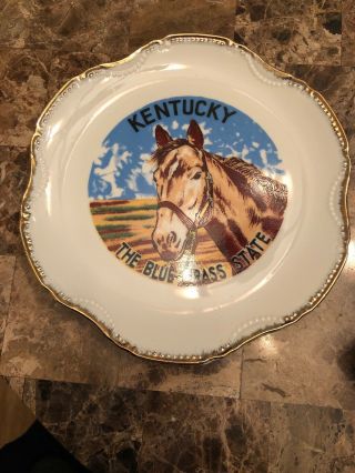 Vintage Kentucky The Blue Grass State Plate/wall Plaque - 8 Inch - Cond.