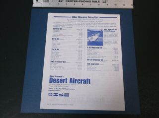 VINTAGE DESERT AIRCRAFT GIANT SCALE R/C MOTOR BROCHURE G - COND 2