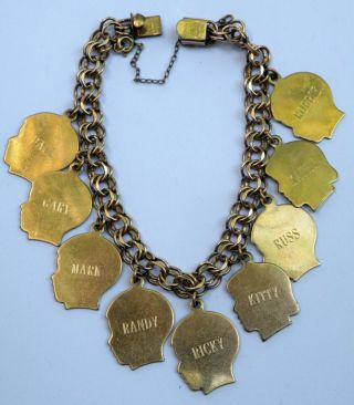 Vintage Elco 1/20 12k Gold Filled Charm Bracelet Heart Clasp Double Link Chain
