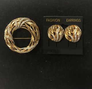 Vintage Panetta Brooch And Earring Set
