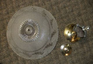 Vintage Kitchen Ceiling Light Fixture With Glass Shade / Globe 14 Inches