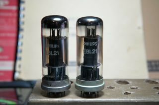 2 X Philips Ebl21 Vacuum Tubes Valves