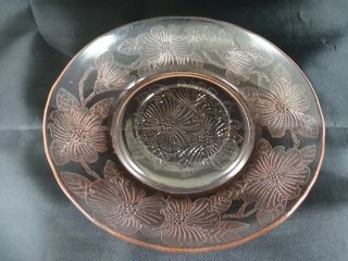 Vintage Pink Depression Glass 4 Saucers and 4 Cups,  Dogwood 5