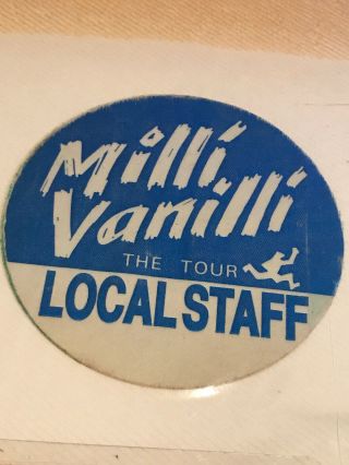 Milli Vanilli - Vintage Record Label Photo & Backstage Pass - Pittsburgh Show