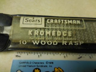 Vintage Sears Craftsman 31215 (1) 10  Wood Rasp Kromedge 1/2 Round W/ Pouch