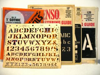5 Vintage Alphabet Stencils Plus Qulter 