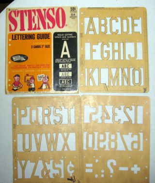 5 Vintage Alphabet Stencils plus Qulter ' s magic Alphabet 3