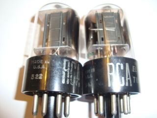 One Matched Pair Early Wide Black Plate 6sn7gta Tubes,  From Rca