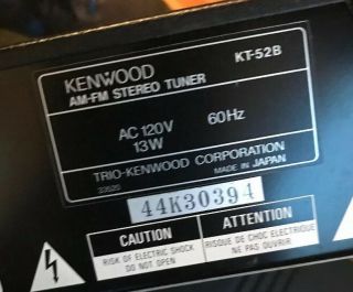 Kenwood KT - 52BAM/FM Stereo Synthesizer Tuner.  And Sounds. 5