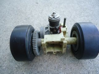 Vintage Cox Gas Power Toy Drag Funny Car.  049 Motor Rear End Section Part As - Is