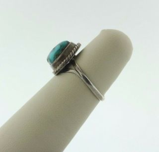 Vintage Southwestern Handmade Sterling Silver 925 Turquoise Ring - Size 5.  5 4