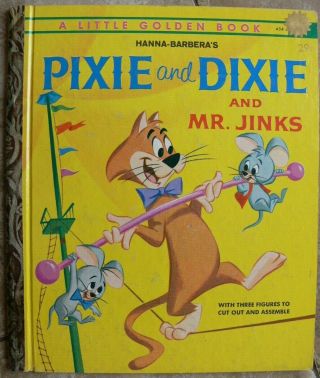 Vintage Little Golden Book Pixie And Dixie And Mr.  Jinks With Cut - Outs " A "