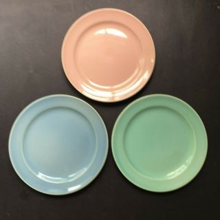 Vtg Luray Pastels Taylor & Smith Salad / Dessert Plates - 7 1/4” Set Of 3