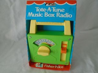 Vintage Fisher - Price Tote - A - Tune Music Box Radio Toyland Child 