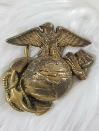 Vintage Marine Corps Solid Brass Belt Buckle Baron 1978 6060 2