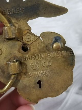 Vintage Marine Corps Solid Brass Belt Buckle Baron 1978 6060 4