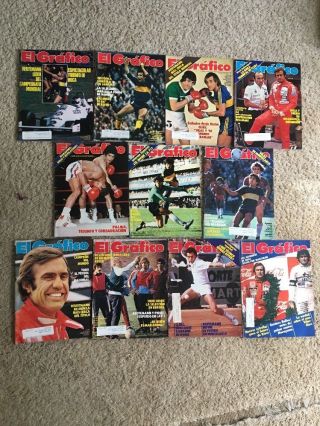 11 Vintage El Grafico Soccer Football Racing Boxing Magazines 1981 Argentina