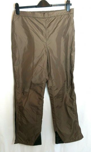 Vtg Gerry Ski Snow Pants Mens Size L Large Long Brown Insulated Full Side Zipper