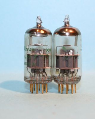 2x Amperex Jan Usa 7308 E88cc 6922 Vacuum Tubes With Strong Emissions