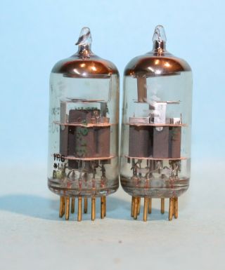 2x AMPEREX JAN USA 7308 E88CC 6922 VACUUM TUBES WITH STRONG EMISSIONS 2