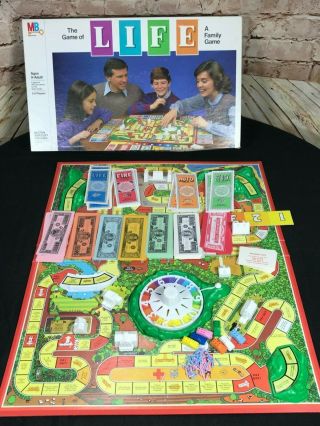 The Game Of Life Vintage Board Game Milton Bradley 1985 Complete Family Game