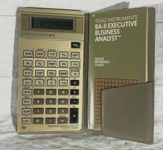Vintage Texas Instruments Ba - Ii Executive Business Analyst Gold Calculator 1989