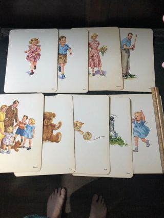 Vintage Sally Dick And Jane Basic Reader Vintage Big Card Flash Cards From Book