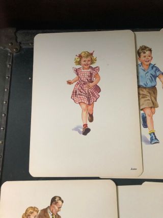 Vintage Sally Dick And Jane Basic Reader Vintage Big Card Flash cards From Book 2