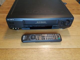 Sony Slv - N50 Vhs Vcr Cleaned Great Remote And A/c Rca Cable Bundle