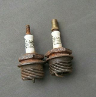 2 Vintage Edison Splitsdorf Albanite Spark Plugs 1920 