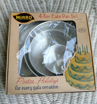 Vintage Mirro 4 - Tier Cake Pan Set No.  1170m Retro Bakeware