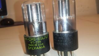 Closely Gm Matched Pair Sylvania Jan Chs 6sl7gt Vt - 229 Wwii Tube Tv - 7