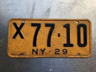1 - Vintage 1929 York License Plate X77 - 10