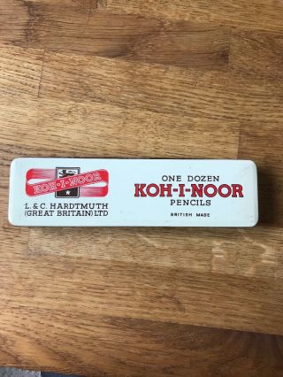 Full Tin Of 12 Vintage Koh I Noor 3h Pencils