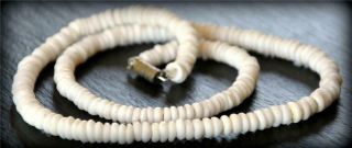 Vintage 16 " Authentic Puka Shell 4.  5mm Beachy Surfer Choker Necklace 17g,