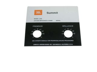 Jbl Style Replacement Foil Badge For Summit L300 Speaker