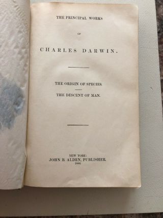 The Origin Of Species & The Descent Of Man by Charles Darwin.  1886 H/C 6