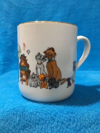 Vintage Walt Disney Japan Aristocats Characters Coffee Mug Cup Disneyland Wdw