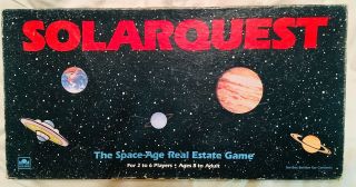 1986 Vintage Solarquest Space - Age Real Estate Board Game By Golden 100 Complete