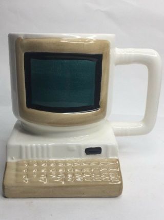 Vtg 1992 Fred Hollinger Computer Desktop Design Coffee Mug