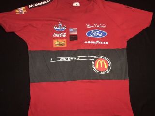 Vintage 1995 Nascar Bill Elliot Mcdonalds Racing Team 2 Sided Tshirt Sz Xxl
