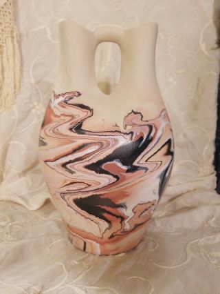 Vintage Authentic Nemadji Vase Indian River Pottery Hand Painted 9 