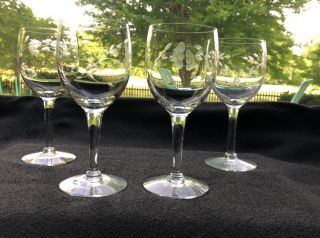 Princess House Vintage Heritage Wine Glasses 420 - Set Of 4 - 6 Ounces - Euc
