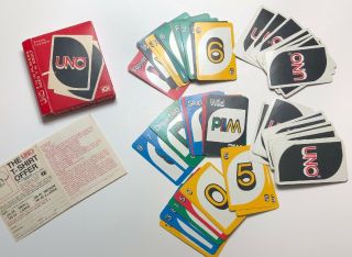 Vintage 1979 Uno Card Game Complete W/108 Cards Instructions