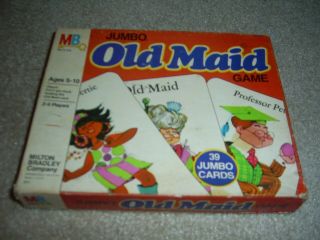 Vintage 1978 Jumbo Old Maid Game Card Set Milton Bradley W/ Instrt.  Card