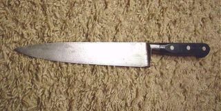 Vintage Forschner 12 1/4 " Chef/butcher Knife W/ 7 3/4 " Carbon Steel Blade