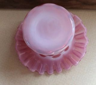 Vintage Fenton Ruffle Top Cranberry Glass Coin Dot Hat 2